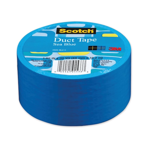 Scotch Sea Blue Colored Duct Tape 1.88 x 20 Yards 3M 920-BLU-C - main